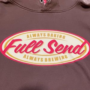 FULL SEND BY NELK BOYS “TIM HORTON’S” BROWN HOODIE SIZE MEDIUM MINT & PERFECT